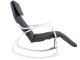 ModernHome Rocking Chair with Adjustable Footrest and Padded Headrest, White Frame