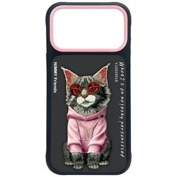Nimmy Glasses Cool Cat Case for iPhone 17 Pro, Black