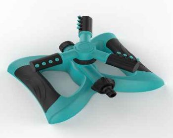 360° Rotating 3-Arm Garden Sprinkler, Green/Black