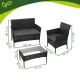 Polyrattan Patio Furniture Set Gardlov 26908, black