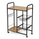 ModernHome Kitchen Trolley Cart on Wheels with 2 Shelves and 2 Baskets, 56.5x30x86.5 cm