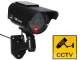 Dummy Security Camera with LED and Solar Panel, Black
