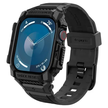 Spigen Rugged Armor Pro Strap with Case for Apple Watch 10 46mm, Black