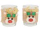 Scented Christmas Candles with Reindeer Design in Glass Jars, Set of 2