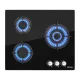 Iseasy MGBG-603S2R 3-Burner Built-In Gas Cooktop, Black