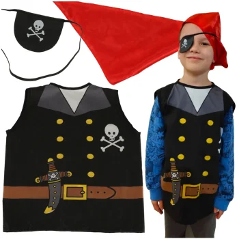 Kids Pirate Carnival Costume (3-8 Years), Black/Brown