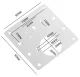 Universal hinge repair plate, stainless steel, 90x90 mm, silver