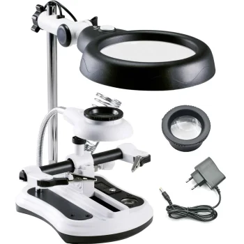 Third Hand Soldering Station with LED Magnifier 2.5x/5x/6x/10x, Black/White
