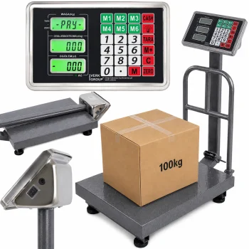 Electronic Platform Scale with Backrest 100kg LCD, Grey