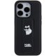 Karl Lagerfeld iPhone 15 Pro Case Gripstand Saffiano Choupette Pins, Black