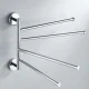 Silver Loft-Style Bathroom Towel Rack Ruhhy with 4 Rotating Arms