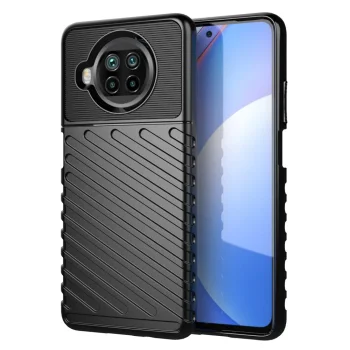 Xiaomi Mi 10T Lite Thunder Series Twill Texture TPU Mobile Phone Cover Case, Black
