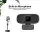 Webcam B17 PC Laptop Camera Full HD 1080P with Microphone, Black | Веб-камера для Компьютера...