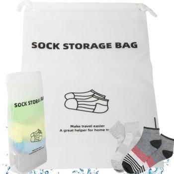 Travel Sock Organizer Bag – Waterproof, Semi-Transparent