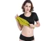 Women\'s Neoprene Fitness T-Shirt with Short Sleeves, Black, XXL
