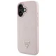 Guess Grained Hot Stamp Peony Triangle Logo MagSafe Case for iPhone 16 Pink