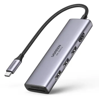 Ugreen 6-in-1 USB-C Hub - 3x USB 3.2 / HDMI 4K 60Hz / SD / TF, Gray