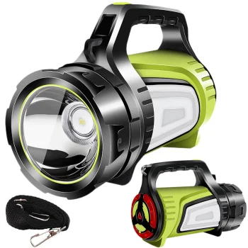 Rechargeable LED Searchlight with Powerbank Function, Black/Green