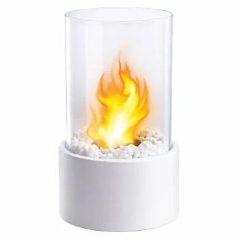 Freestanding Smokeless Bio Ethanol Fireplace, White (Ø 14 cm)