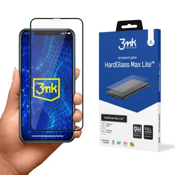 Apple iPhone 11 Black 3MK Hard Glass Max Lite Tempered Fullscreen Protector
