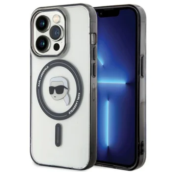 Karl Lagerfeld iPhone 15 Pro Max Case IML Karl`s Head MagSafe, Transparent