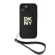DKNY iPhone 15 / 14 / 13 Case Wrist Strap Stock Logo, Black