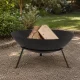Large Metal Garden Fire Pit with Stand and Poker 55cm