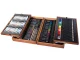 Art Set in Wooden Suitcase 174 Pieces, Dark Brown