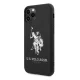 Apple iPhone 11 Pro Max 6.5\'\' US Polo Silicone Collection Case Cover (USHCN65SLHRBK), Black