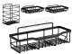 Hanging Bathroom Shelf Set, Metal, Black, 5 pcs