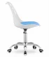 Swivel Office Chair PRINT Ergonomic Eco-Leather Desk Chair with Chrome Base, White-Blue
