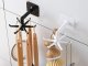 Rotating Kitchen and Bathroom Hanger with 6 Hooks, Black