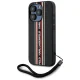 Karl Lagerfeld Saffiano Athleisure Stripes Cord iPhone 15 Pro Case with Lanyard - Red