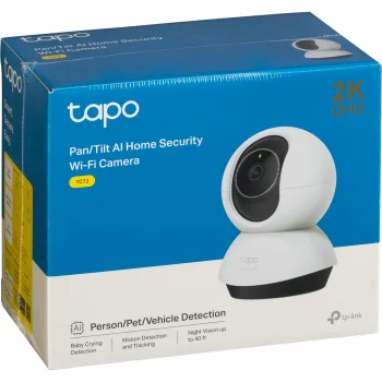 Tapo TC72 Indoor Wi-Fi Security Camera, White/Black