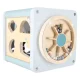 Wooden Educational Activity Cube 5-in-1 with Motor Loop and Sorter, Blue