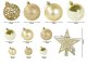 Christmas Tree Baubles Set 100 pcs with Star, 6/4/3 cm, Gold