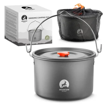 Mountain Goat 4L Camping Pot for Campfire and Tripod, Grey
