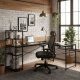 ModernHome L-Shaped Corner Desk with 4 Shelves for Home Office, Black