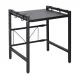 Adjustable Kitchen Shelf Over Microwave, Metal, Black
