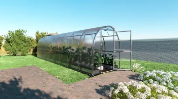 Greenhouse KLASIKA SLIM 2 x 8 m (16 m²) with 4 mm Polycarbonate