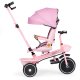 ECOTOYS 2-in-1 Kids Tricycle Stroller with 360° Rotating Seat, Pink