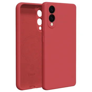 Etteri Silicone Mag Case for Samsung Galaxy S25 Edge, Raspberry