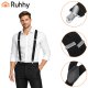 Men\'s Y-Back Suspenders Ruhhy Wide 3.5 cm Adjustable, black