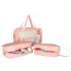 Transparent travel toiletry bag organizer, 3 pcs, pink