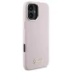 Guess iPhone 16 Plus Case Silicone Script Metal Logo & Frame, Pink