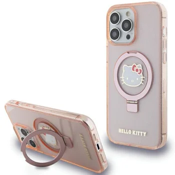 Hello Kitty iPhone 15 Pro Max Case Ring Stand Glitter MagSafe, Pink