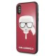 Karl Lagerfeld Iconic Glitter Karl`s Head vāciņš iPhone X / Xs, Sarkans