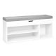 ModernHome WYJ-249 Shoe Cabinet with Seat and 3 Shelves, White