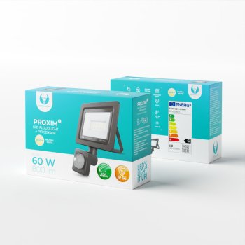 LED prožektors ar kustības sensoru PROXIM II 10W 4500K IP66 Forever Light, melns