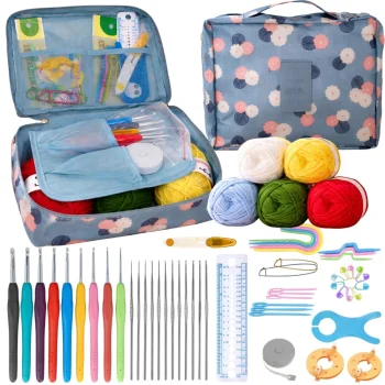 Crochet Kit with Accessories and Zipper Case, 52 Pieces